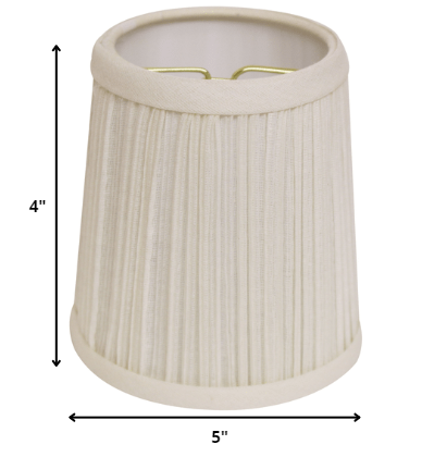 5" White Set of 6 Chandelier Broadcloth Lampshades