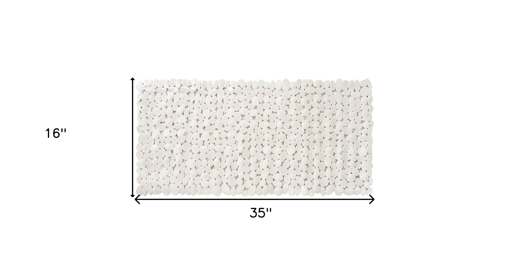 35" White Spa Pebbles Non Slip Bathtub Mat