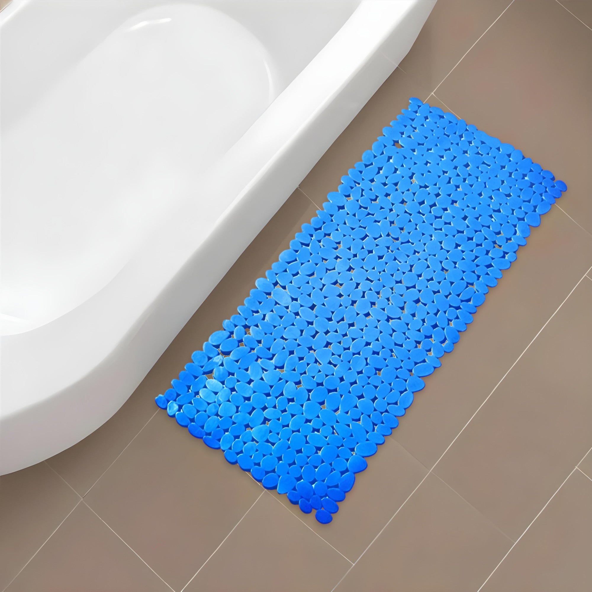 35" Blue Spa Pebbles Non Slip Bathtub Mat