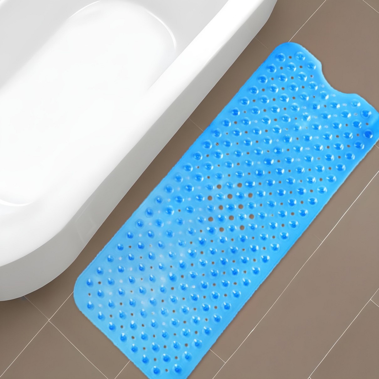 40" Translucent Blue Bubbles Non Slip Bathtub Mat