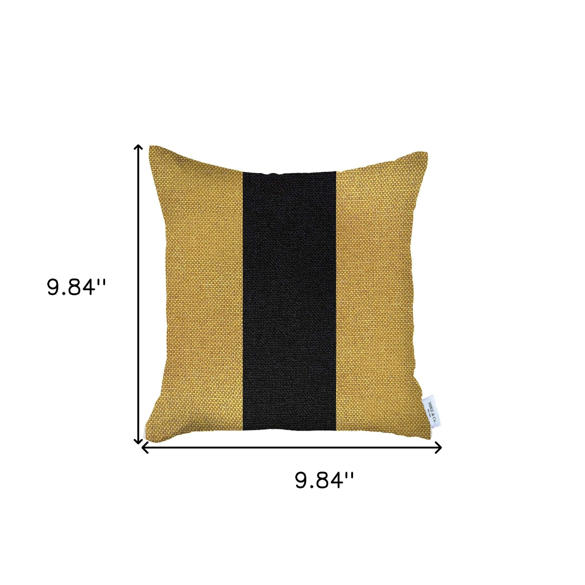 18" X 18" Yellow And Black Geometric Zippered Handmade Polyester Throw Pillow Cover