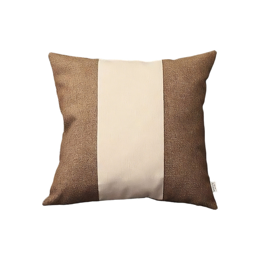 18" Brown and Ivory Throw Pillow Cover