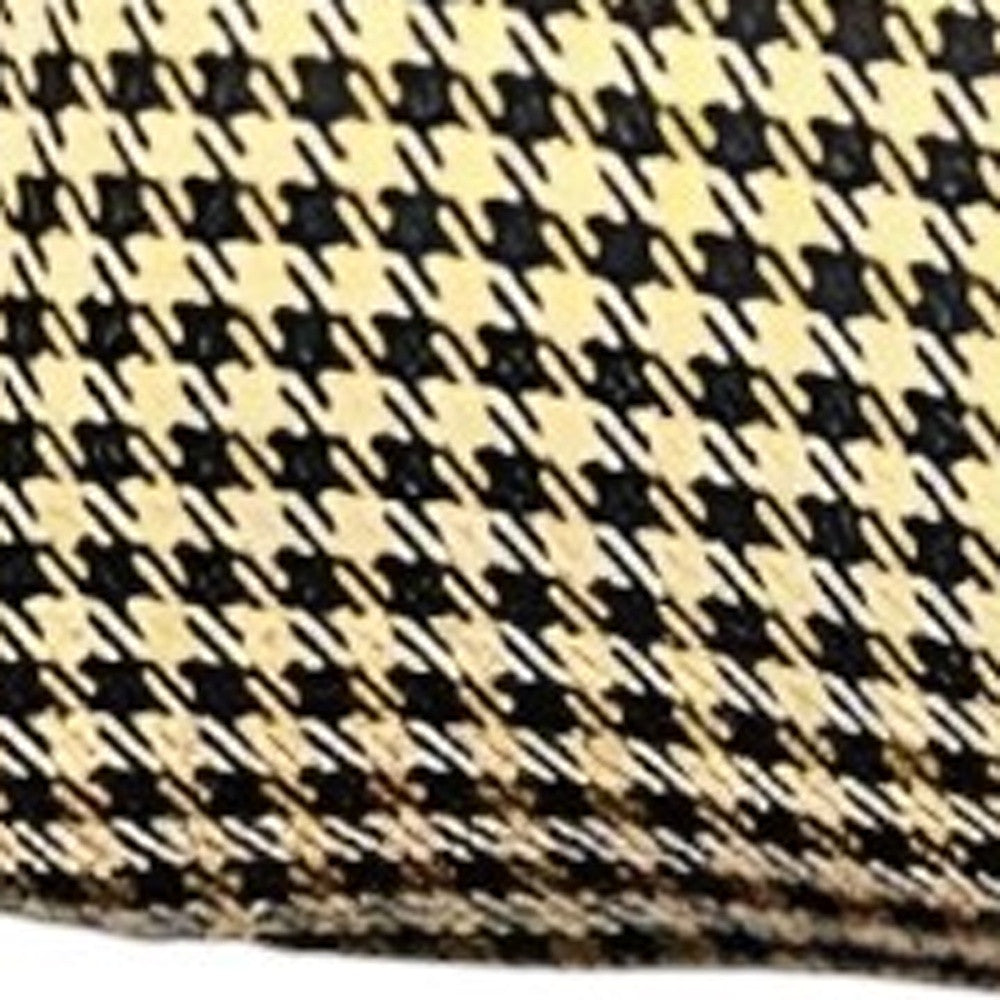 Set Of Two 20" X 12" Yellow Polyester Houndstooth Zippered Pillow