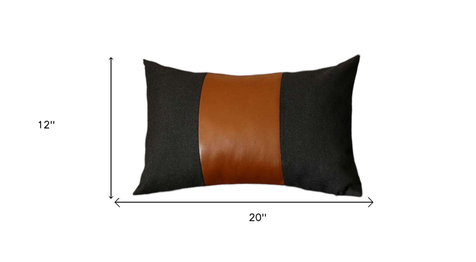 Set Of Two 20" X 12" Black And Brown Polyester Geometric Zippered Pillow