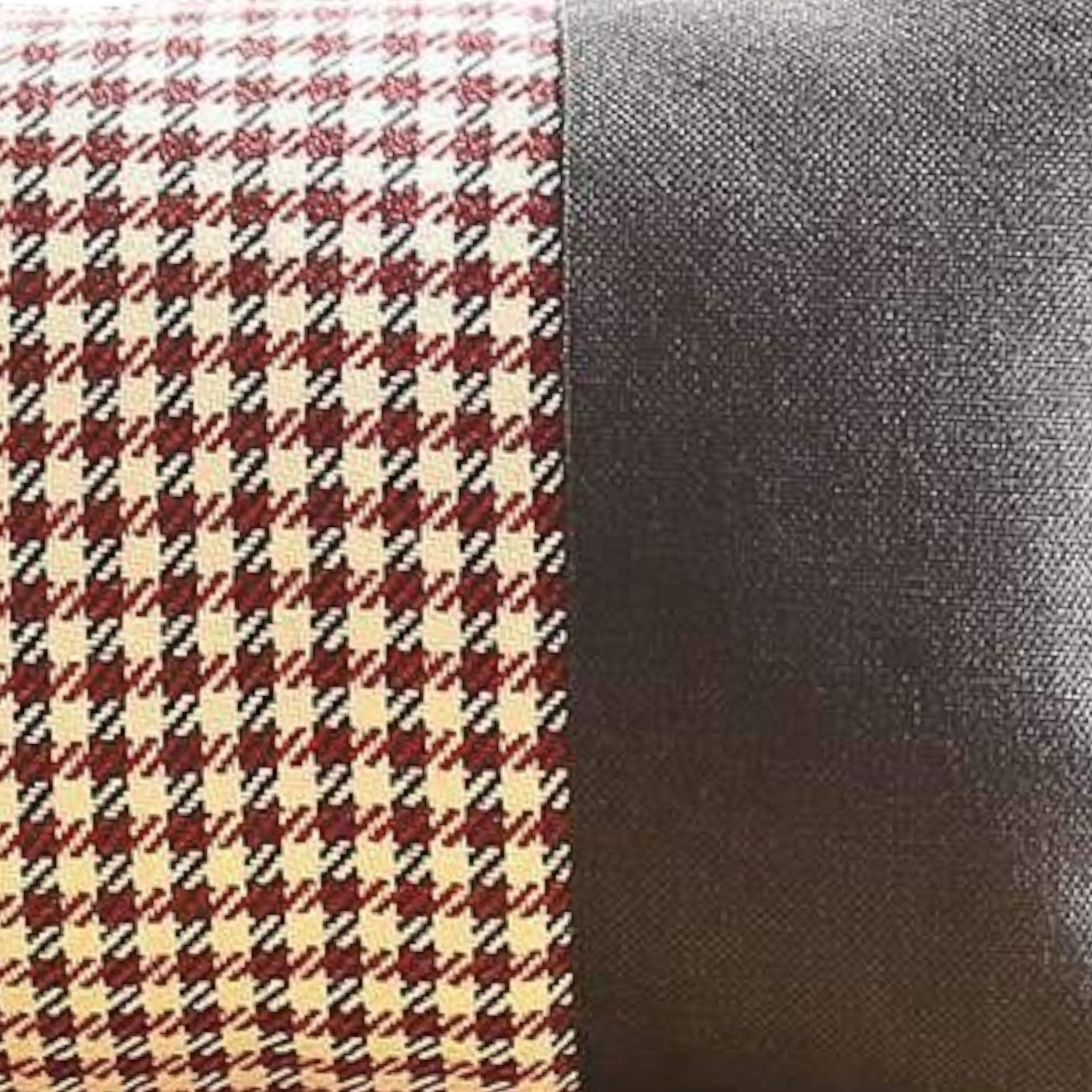 Set Of Two 20" X 12" Black And Red Polyester Houndstooth Zippered Pillow