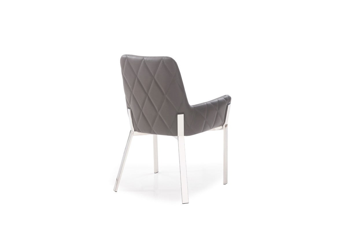 Grey Faux Leather Dining Chair