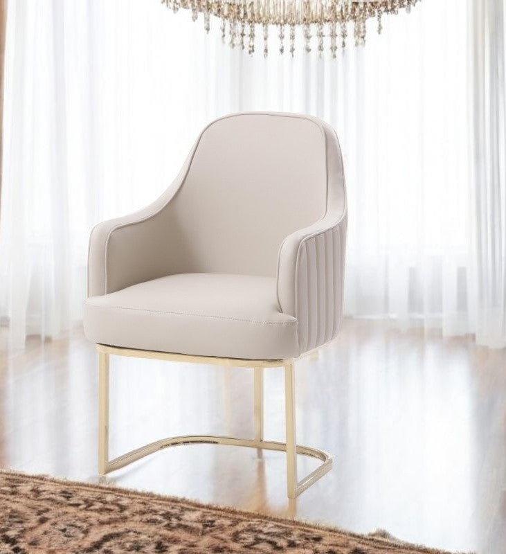 Gray Gold Modern Dining Chair