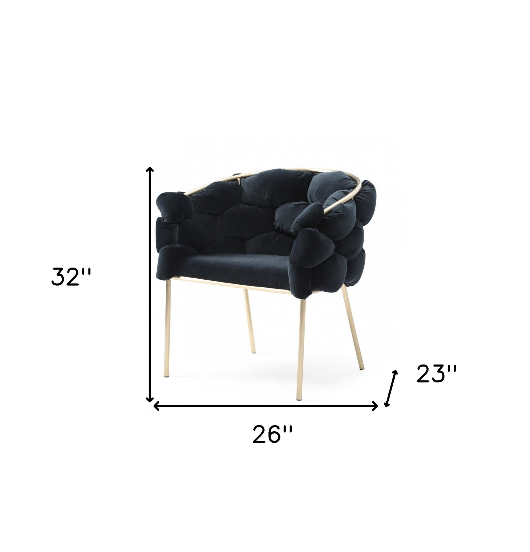 Black Geo Velvet and Brushed Brass Velvet Dining Chair