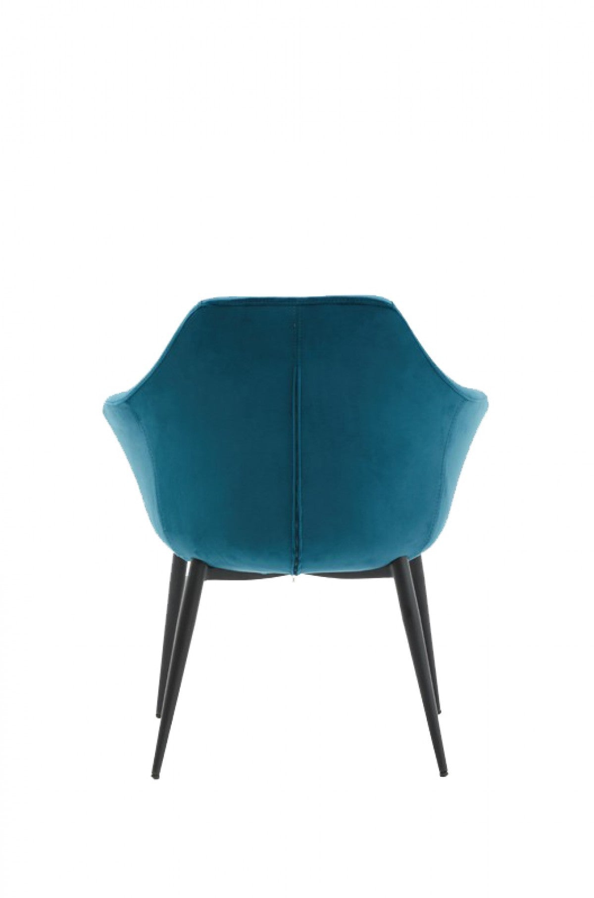 Teal Blue And Black Upholstered Fabric Dining Arm Chair