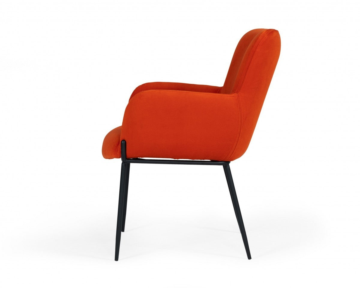 Orange Velvet Dining Chair