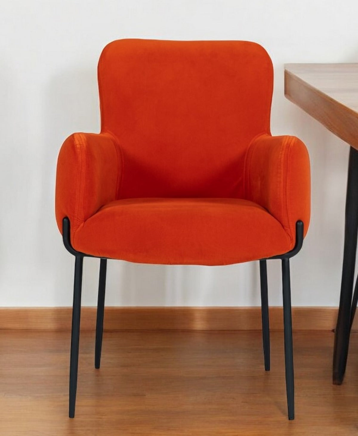 Orange Velvet Dining Chair