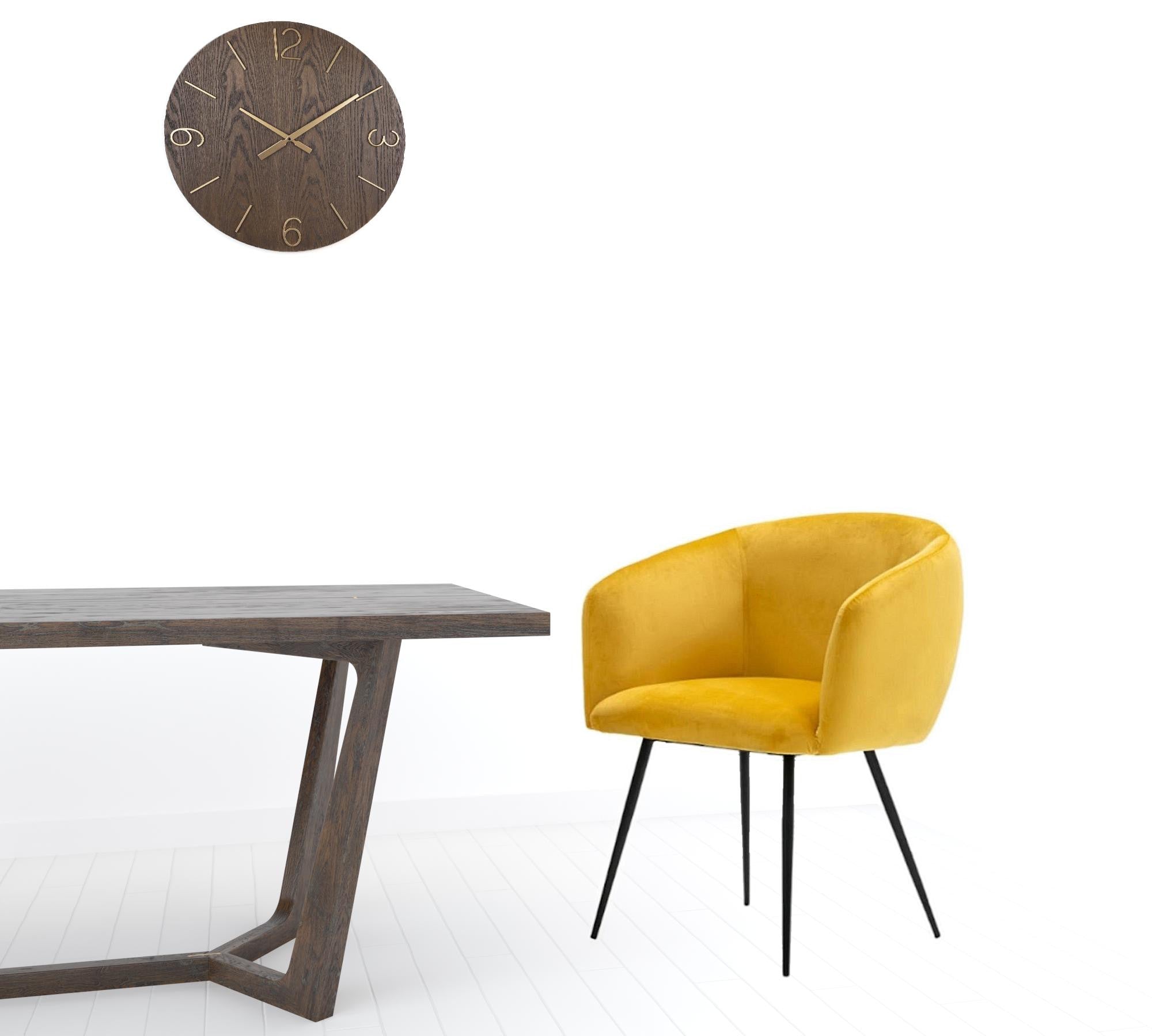 Yellow Velvet Modern Dining Chair