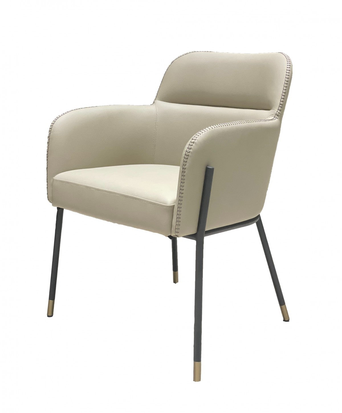 Pale Gray Faux Leather Modern Dining or Side Chair