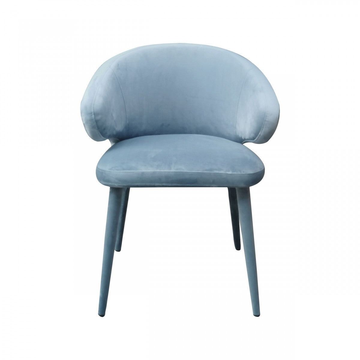 Blue Gray Fabric Wrapped Dining Chair