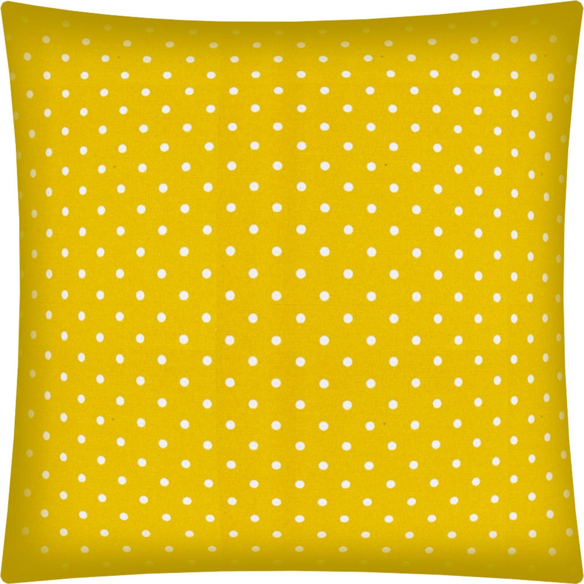 17" Yellow and White Polka Dot Indoor Outdoor Throw Pillow Cover