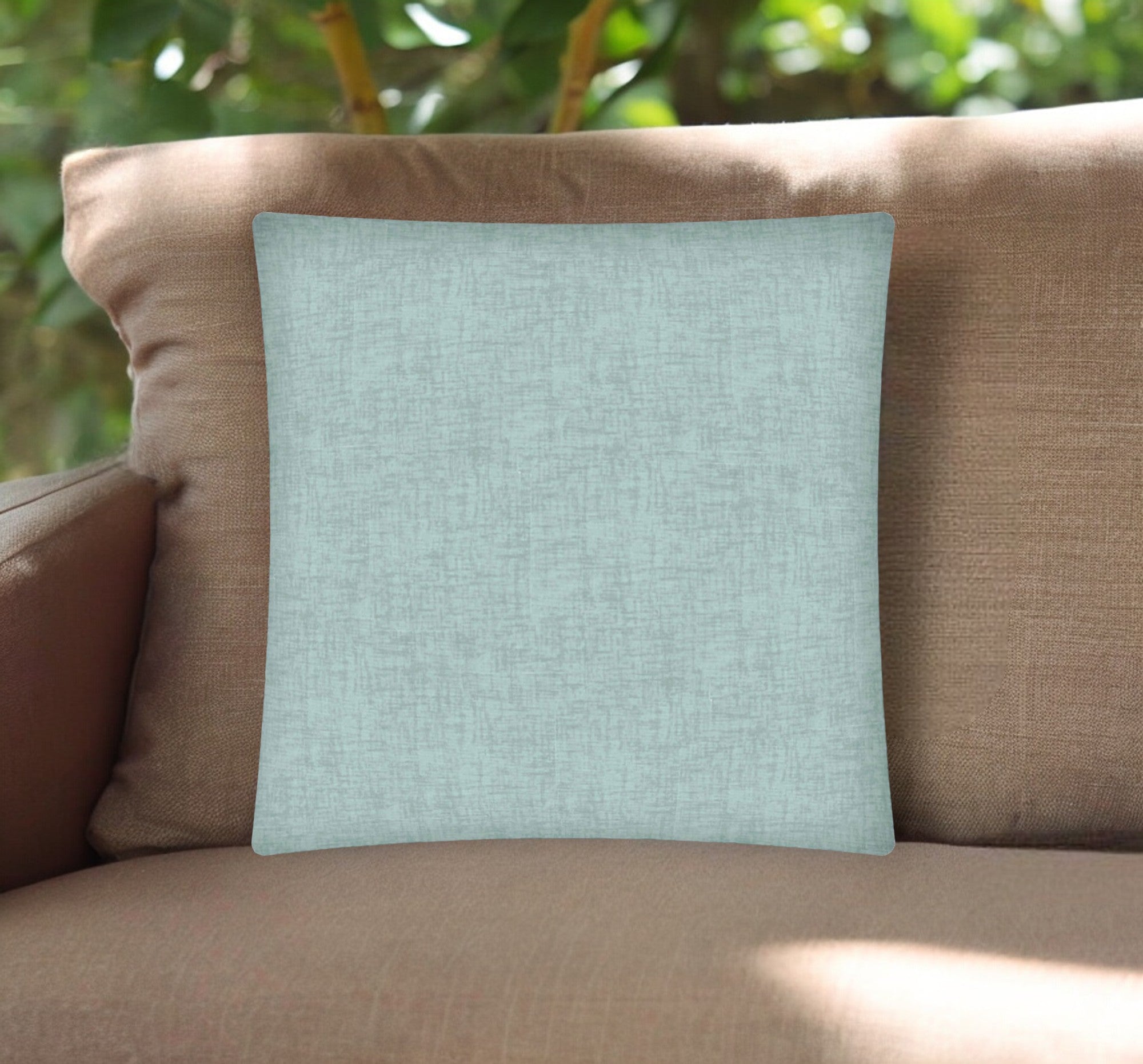 17" Aqua Indoor Outdoor Throw Pillow Cover