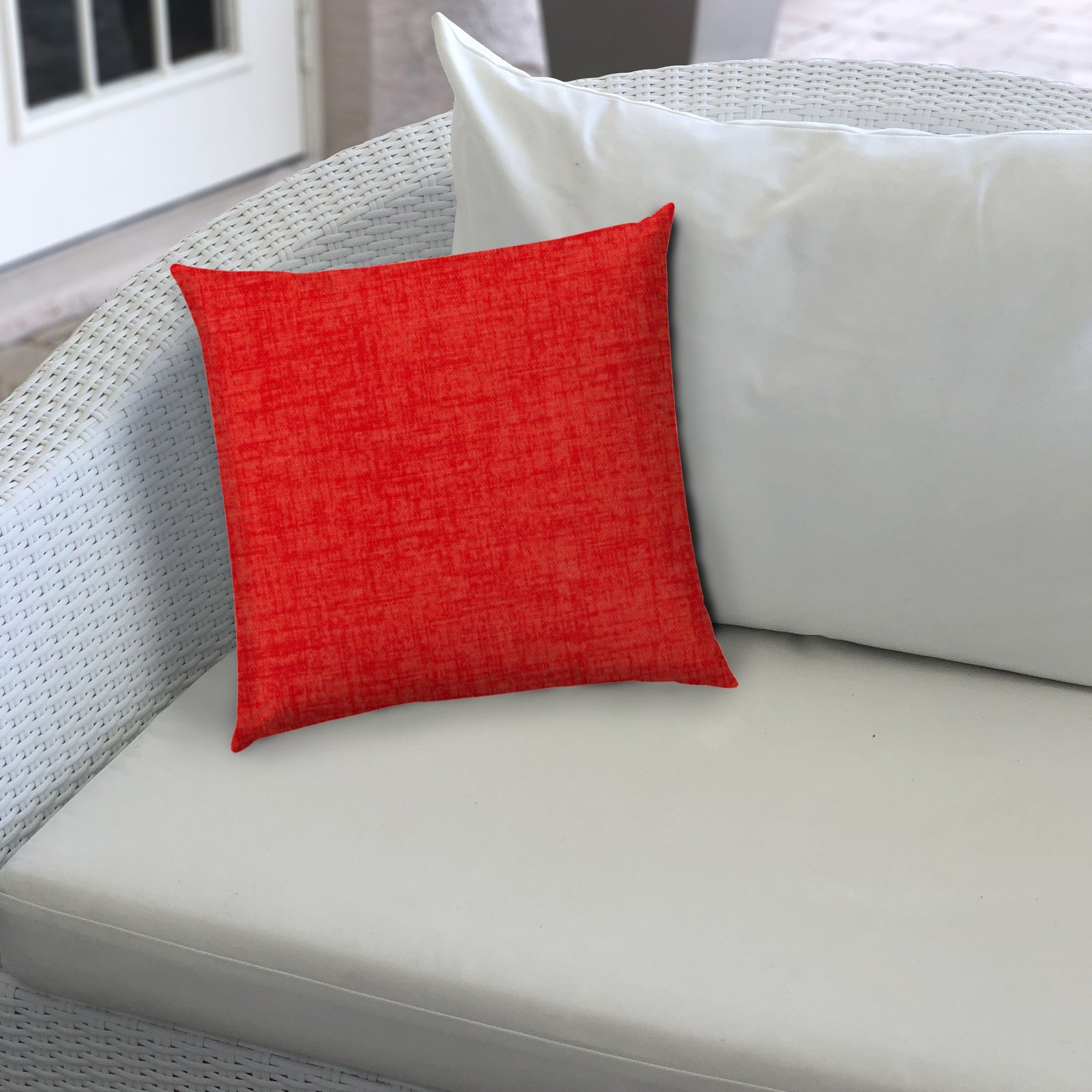 20" Dark Red Indoor Outdoor Throw Pillow Cover