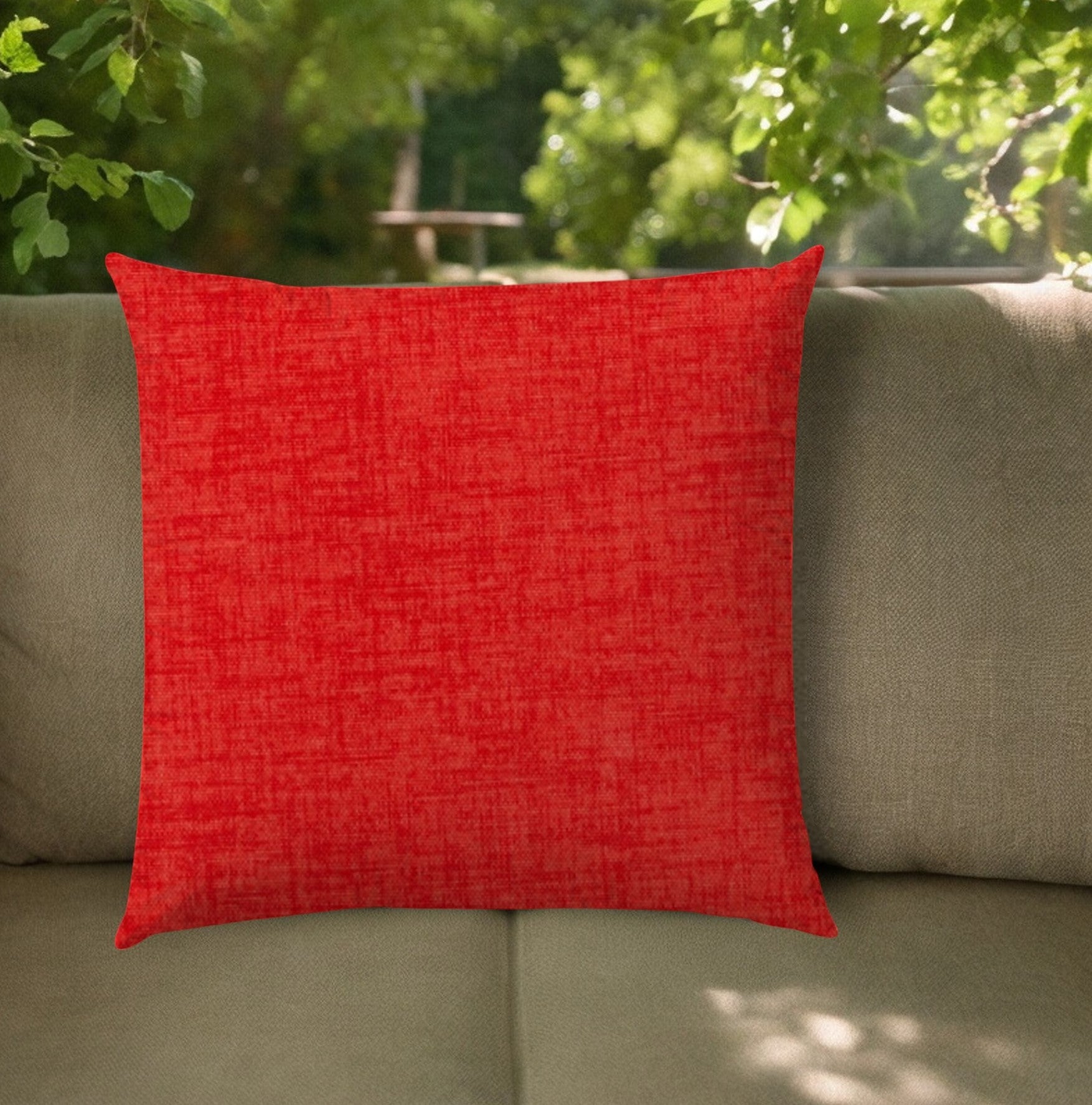 20" Dark Red Indoor Outdoor Throw Pillow Cover