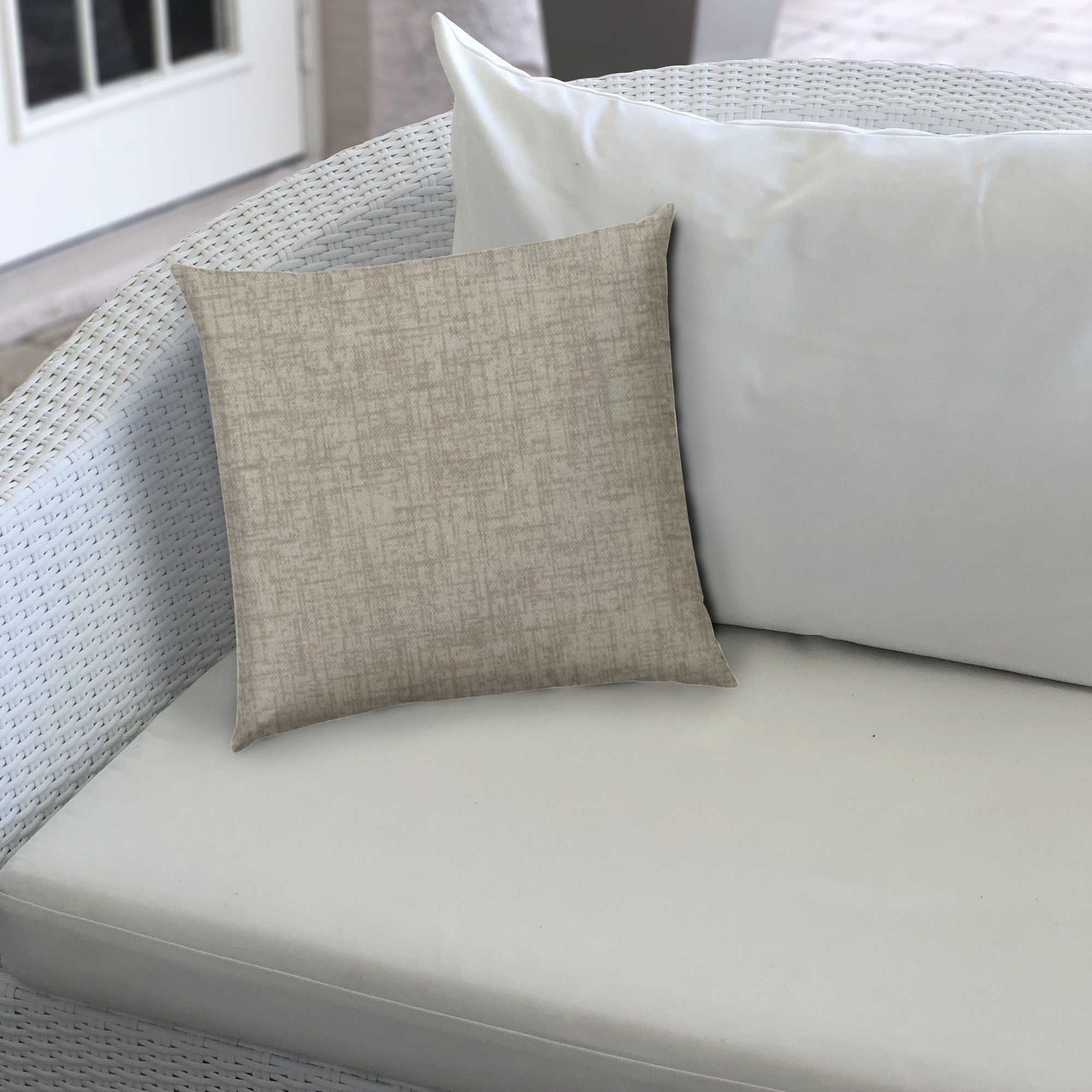 20" Taupe Indoor Outdoor Throw Pillow Cover