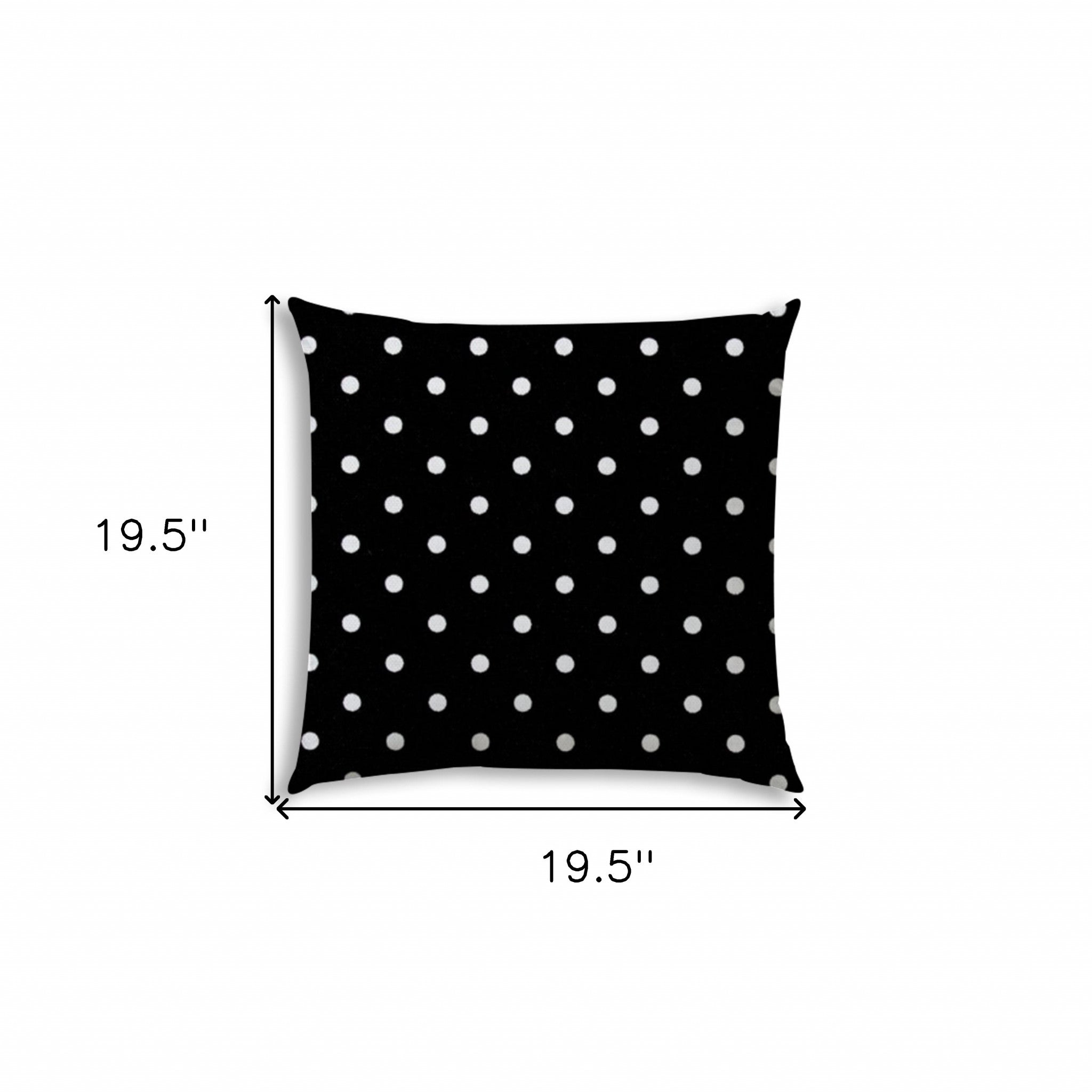 20" Black and White Polka Dot Indoor Outdoor Throw Pillow Cover