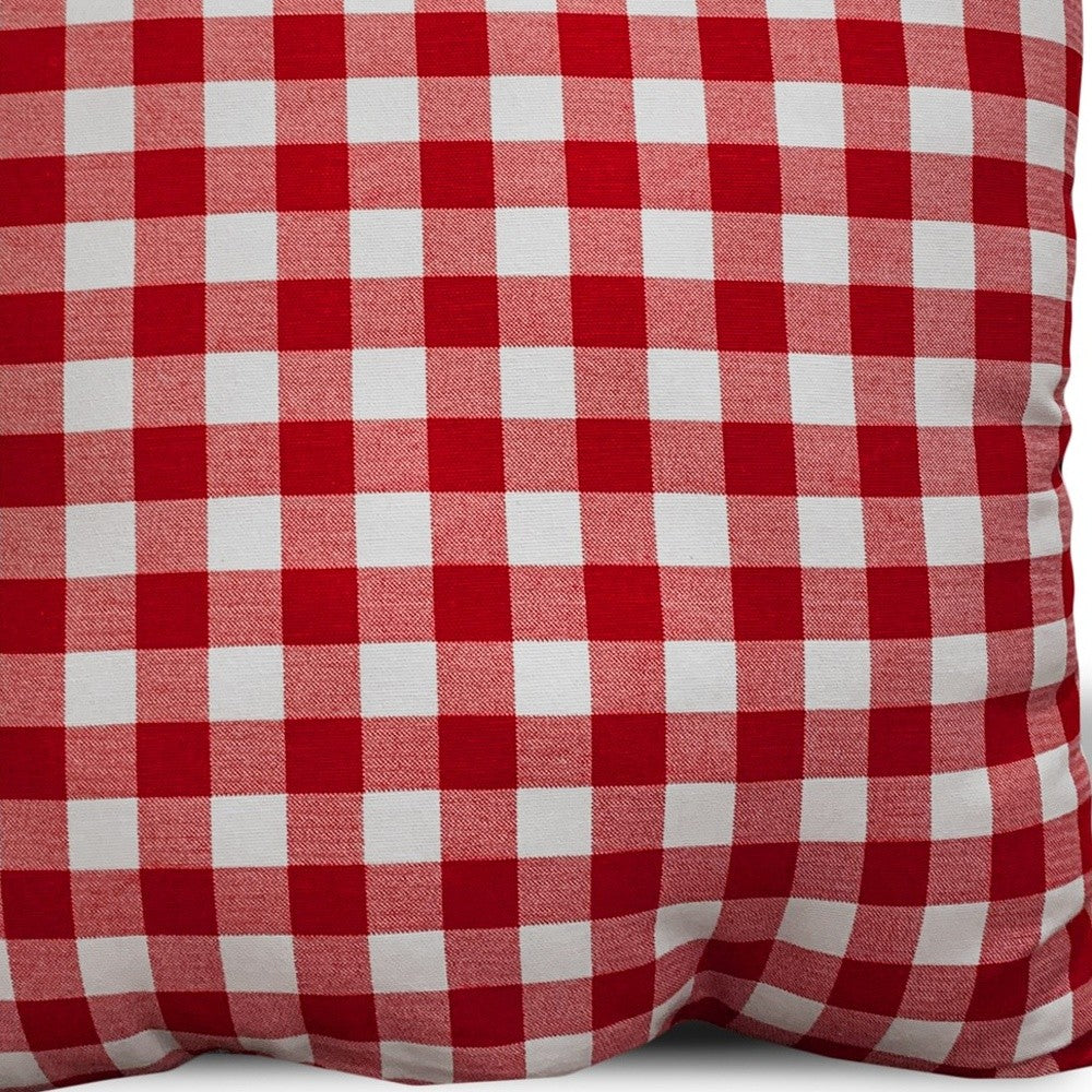 14" Red and White Polka Dot Christmas Indoor Outdoor Throw Pillow Cover