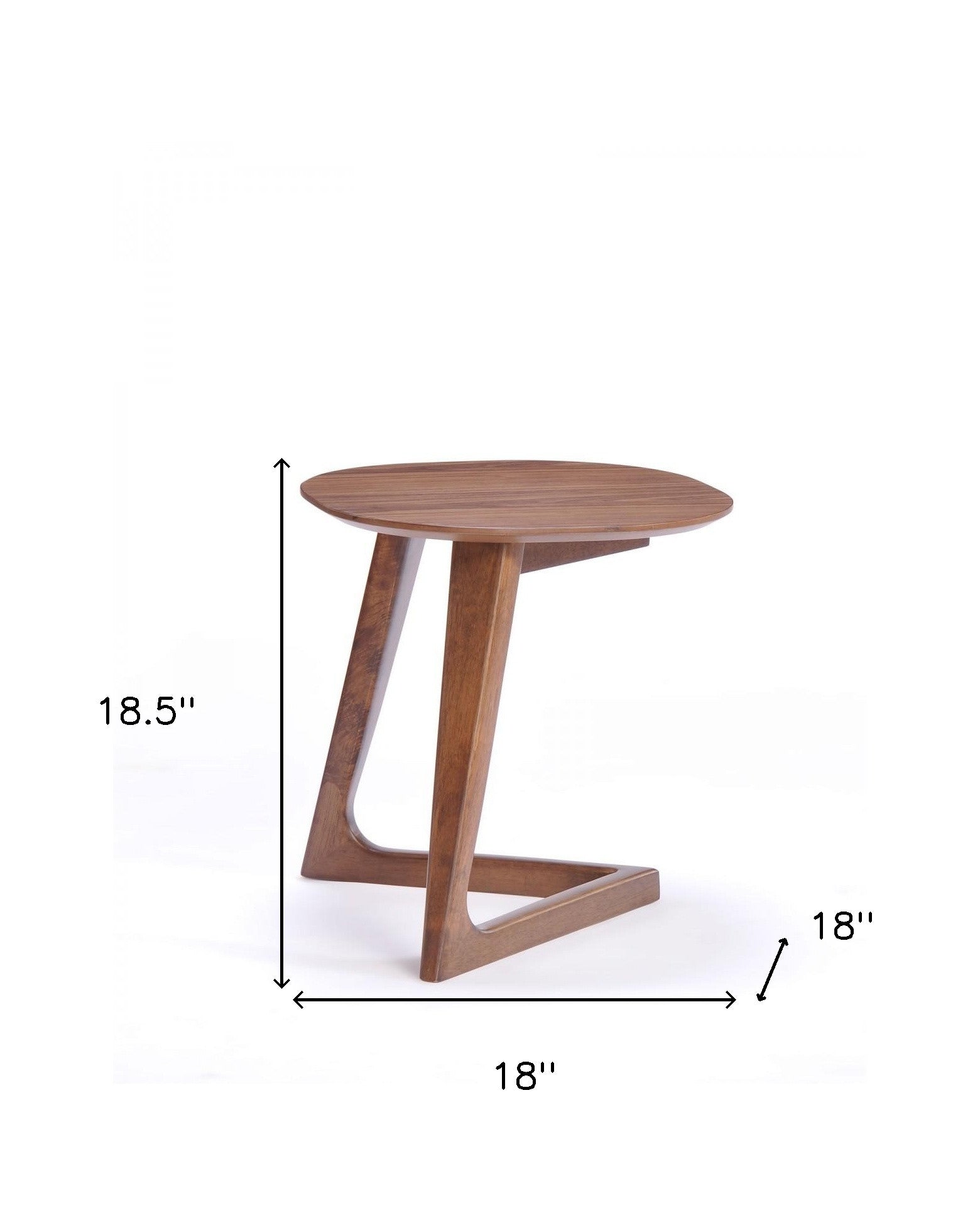 Mod Walnut Wood Asymmetric End Table