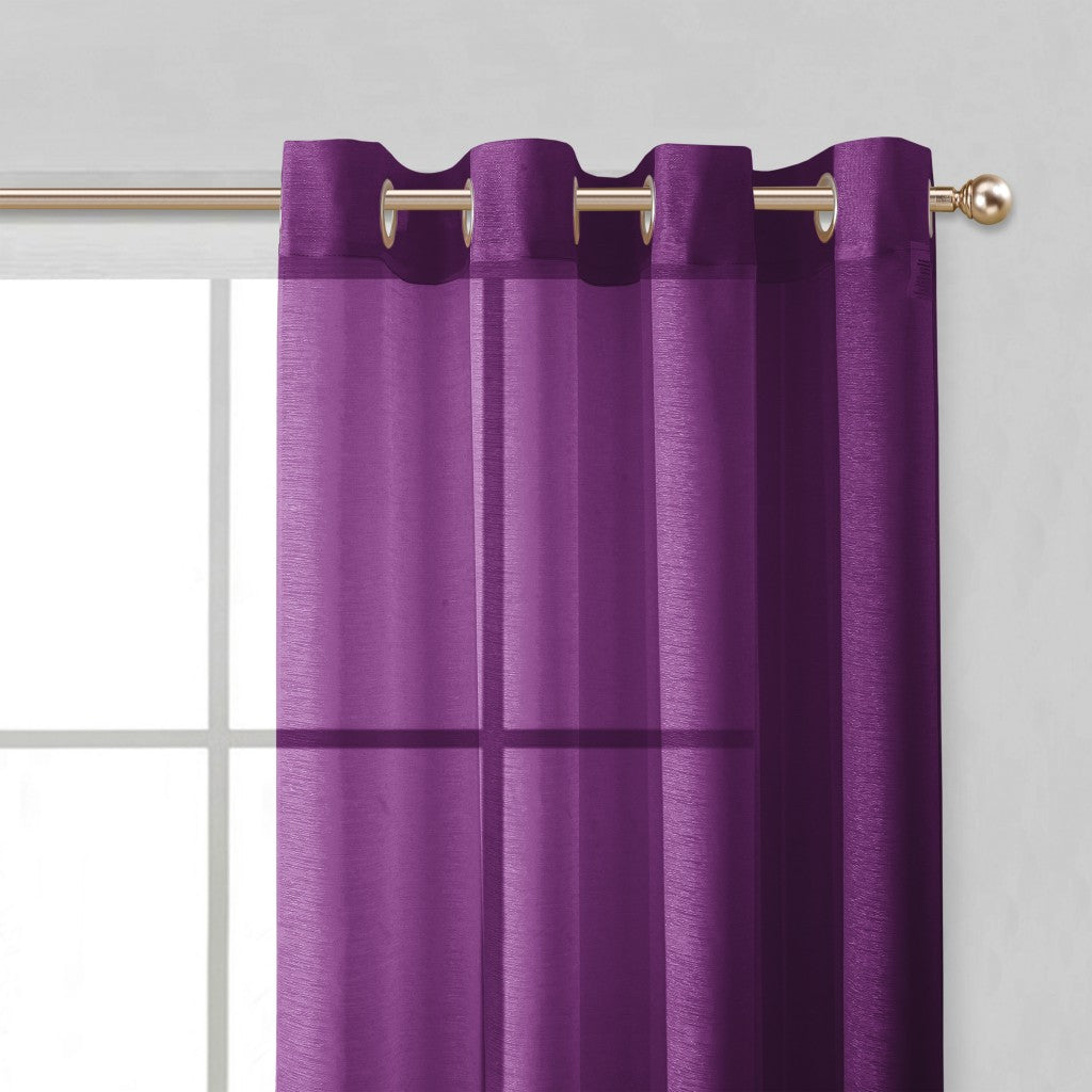 Set of Two 84"  Purple Solid Modern Window Panels