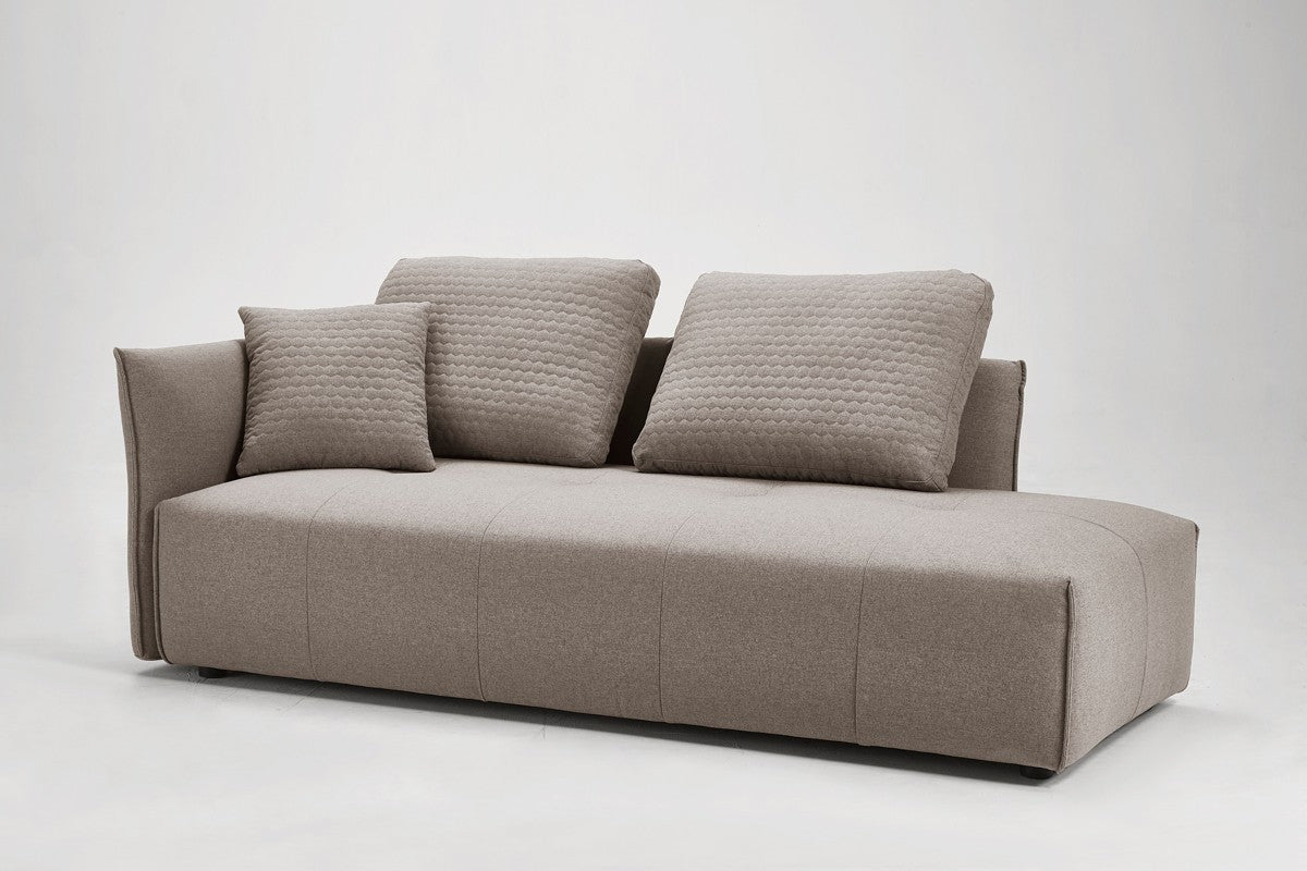 Light Gray Polyester Modular L Shaped Two Piece Sofa and Chaise Sectional And Toss Pillows