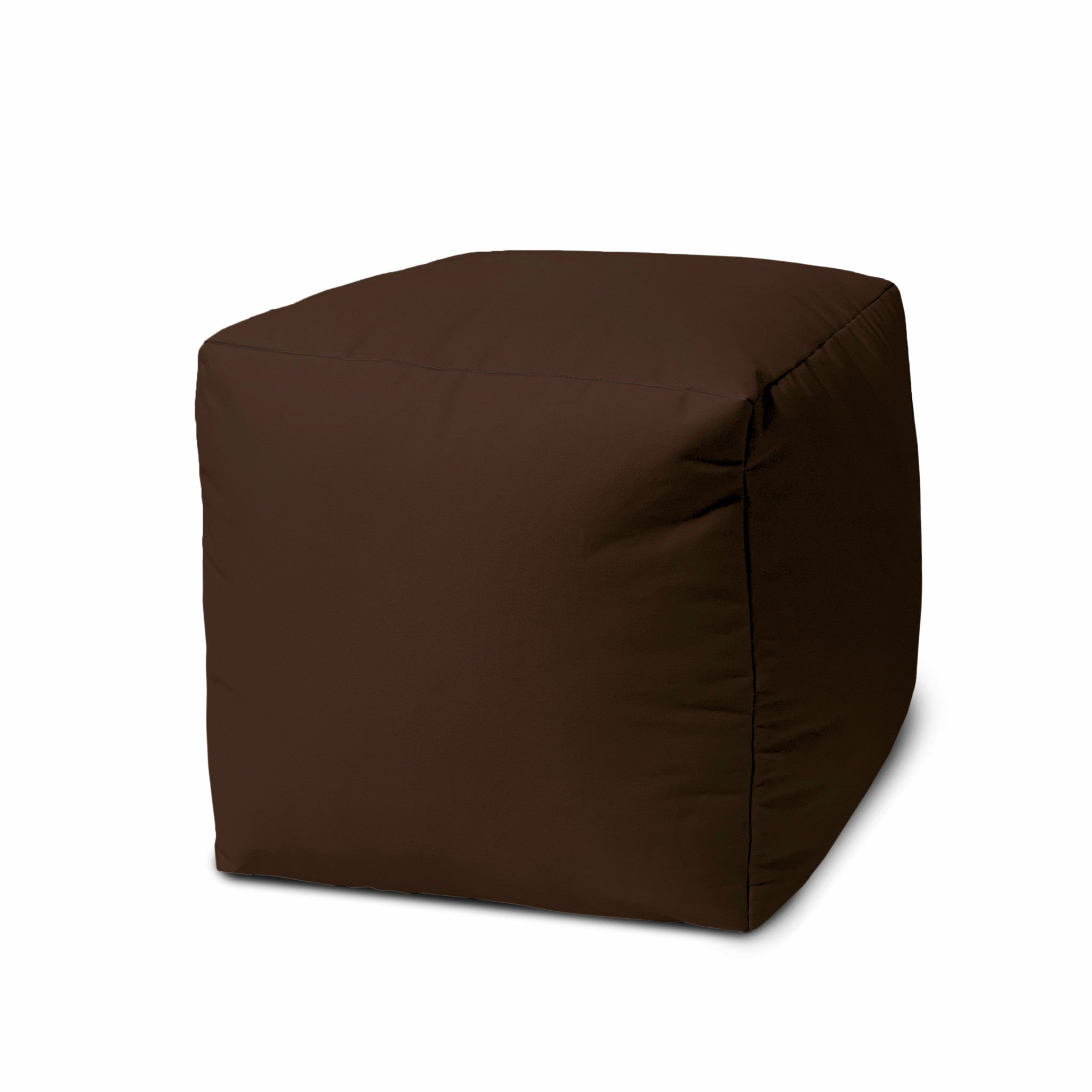 17" Cool Dark Chocolate Brown Solid Color Indoor Outdoor Pouf Cover