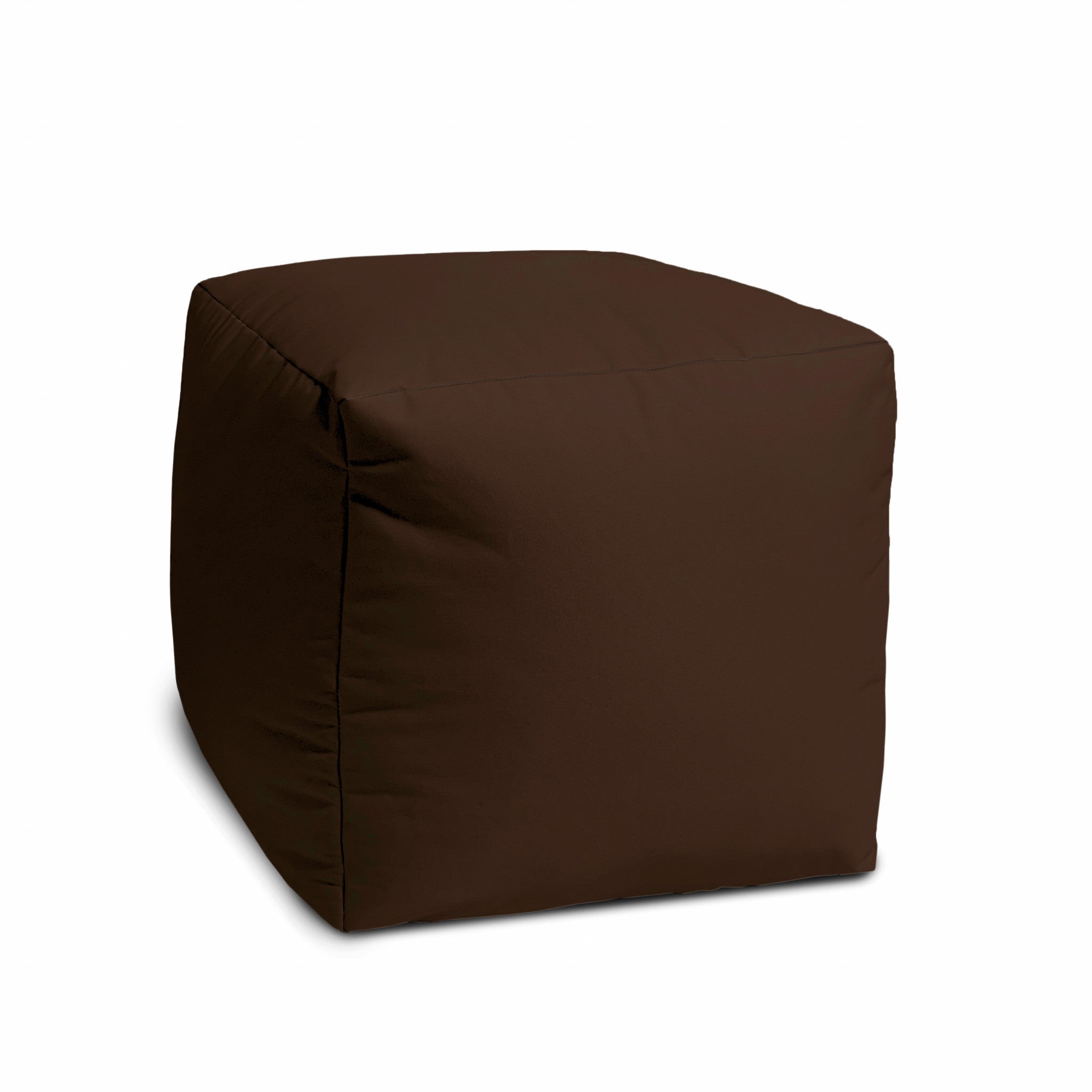 17" Cool Dark Chocolate Brown Solid Color Indoor Outdoor Pouf Cover