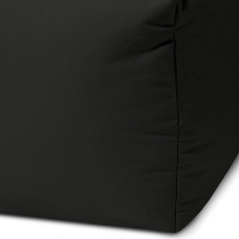 17" Cool Jet Black Solid Color Indoor Outdoor Pouf Cover