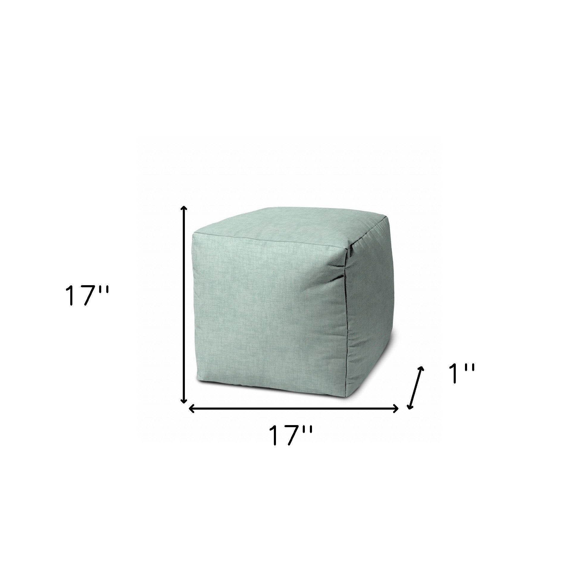 17" Taupe Cube Indoor Outdoor Pouf Cover