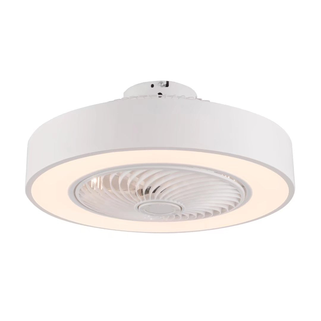 Contemporary White Ceiling Lamp And Fan