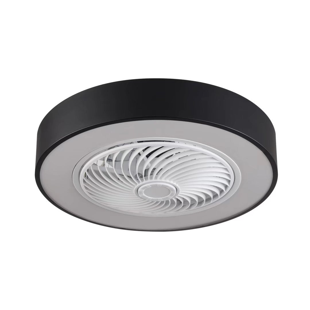 Black and White Mod Invisible Blade Ceiling Fan And Light