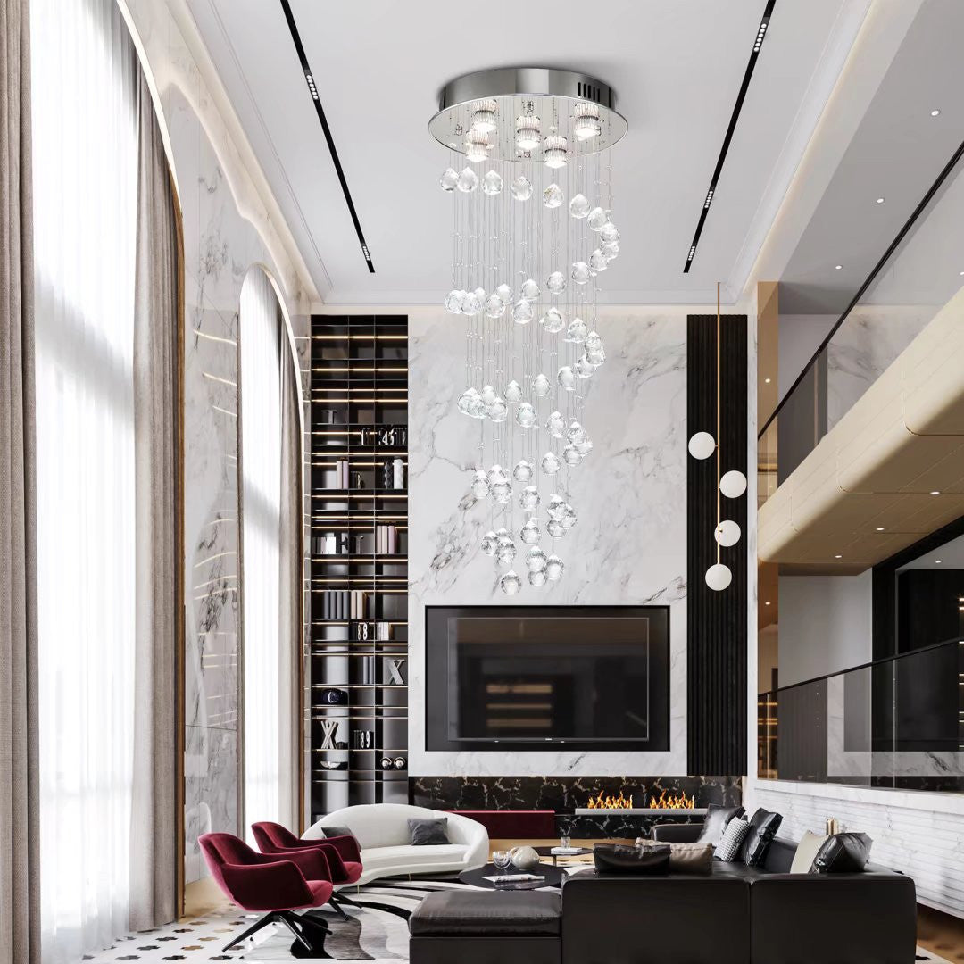 Stunning Spiral Crystal Chandelier - Elevate Your Space with Elegance