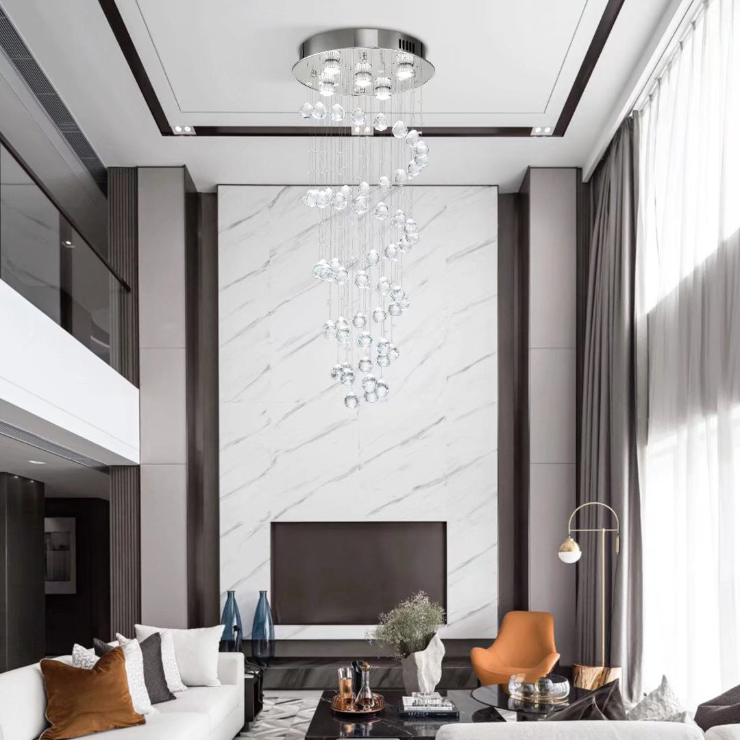 Stunning Spiral Crystal Chandelier - Elevate Your Space with Elegance