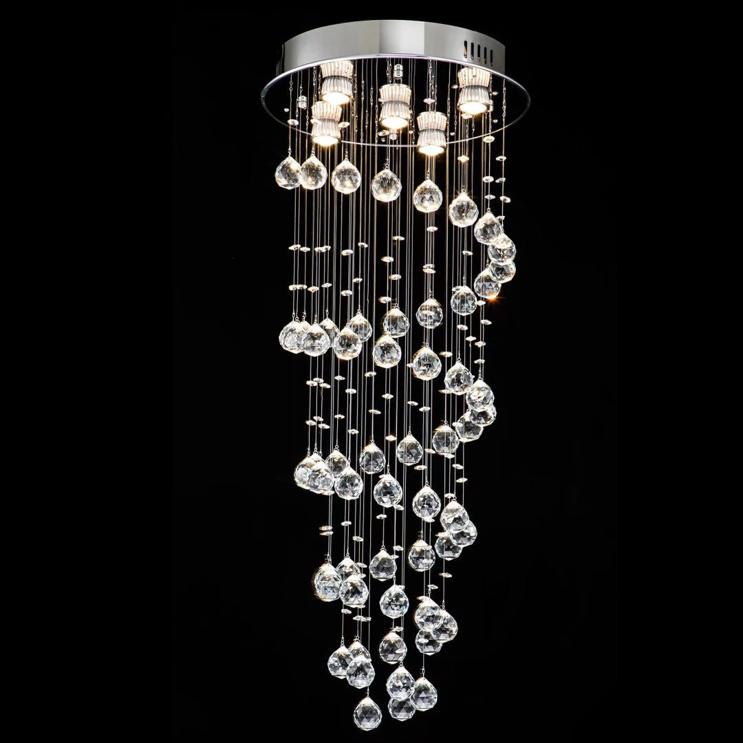 Stunning Spiral Crystal Chandelier - Elevate Your Space with Elegance