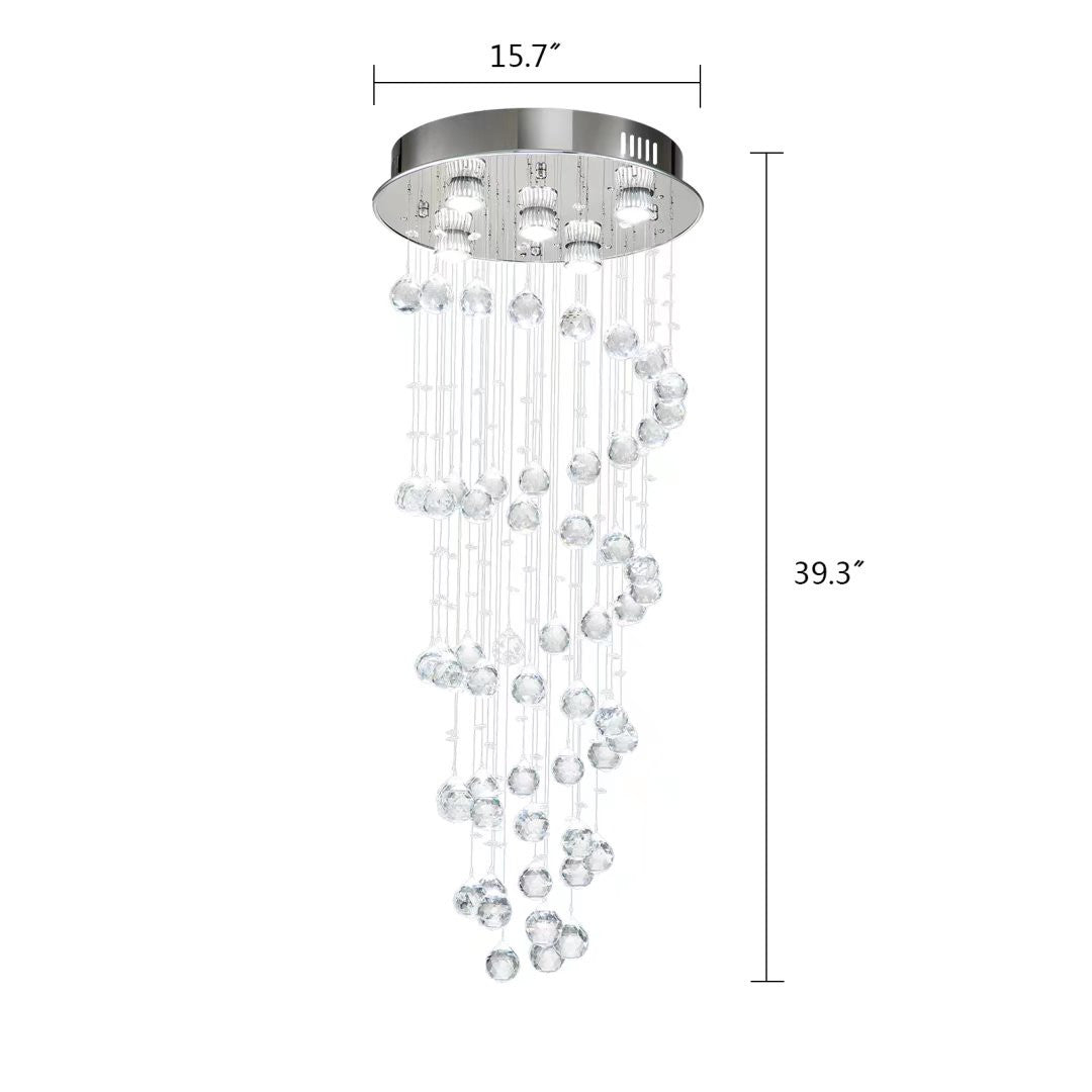 Stunning Spiral Crystal Chandelier - Elevate Your Space with Elegance