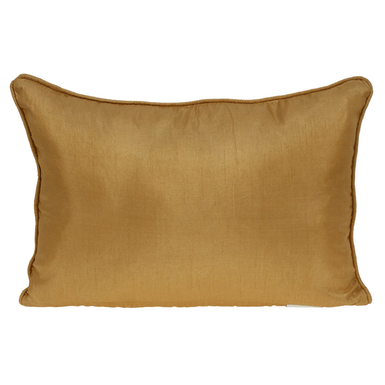 14" X 20" Beige Cotton Throw Pillow With Embroidery