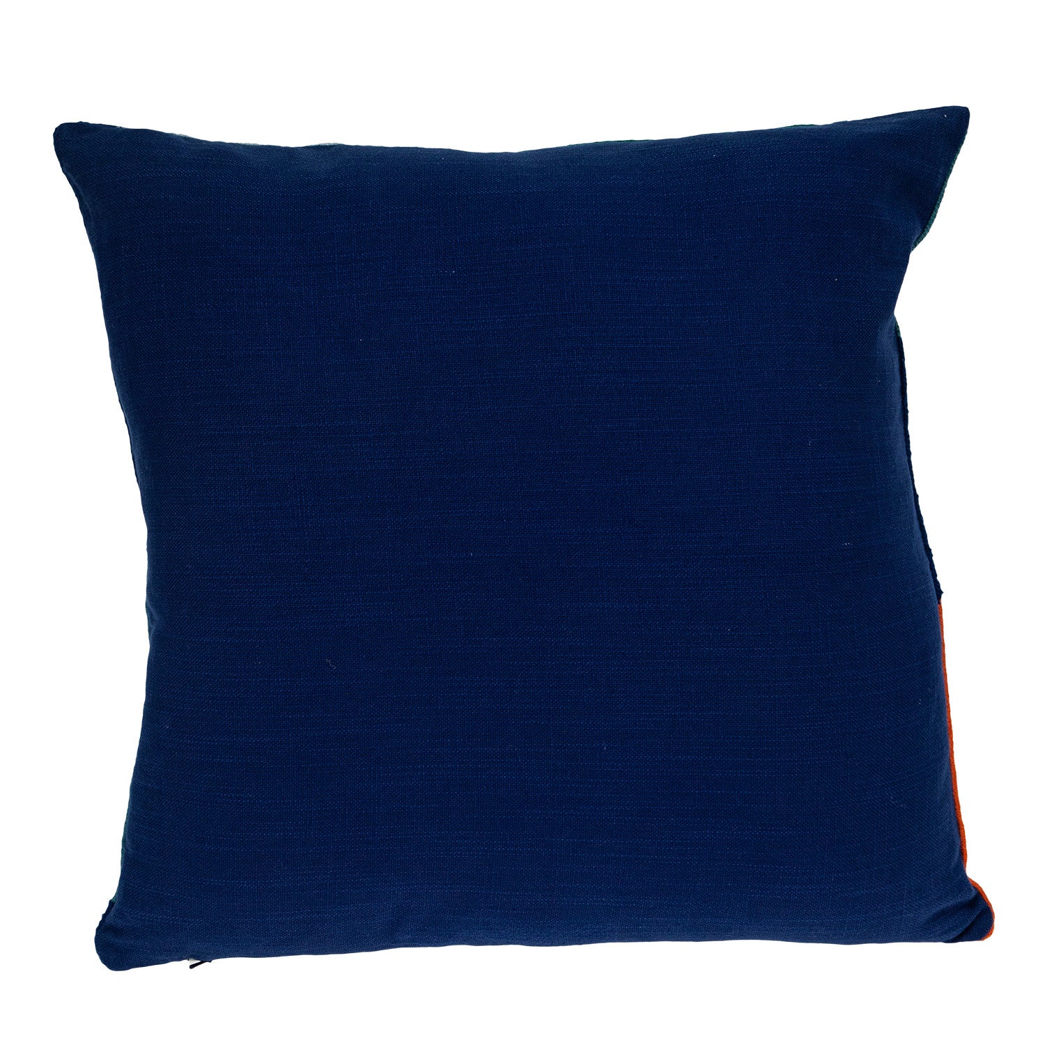 20" Blue and Yellow Cotton Throw Pillow