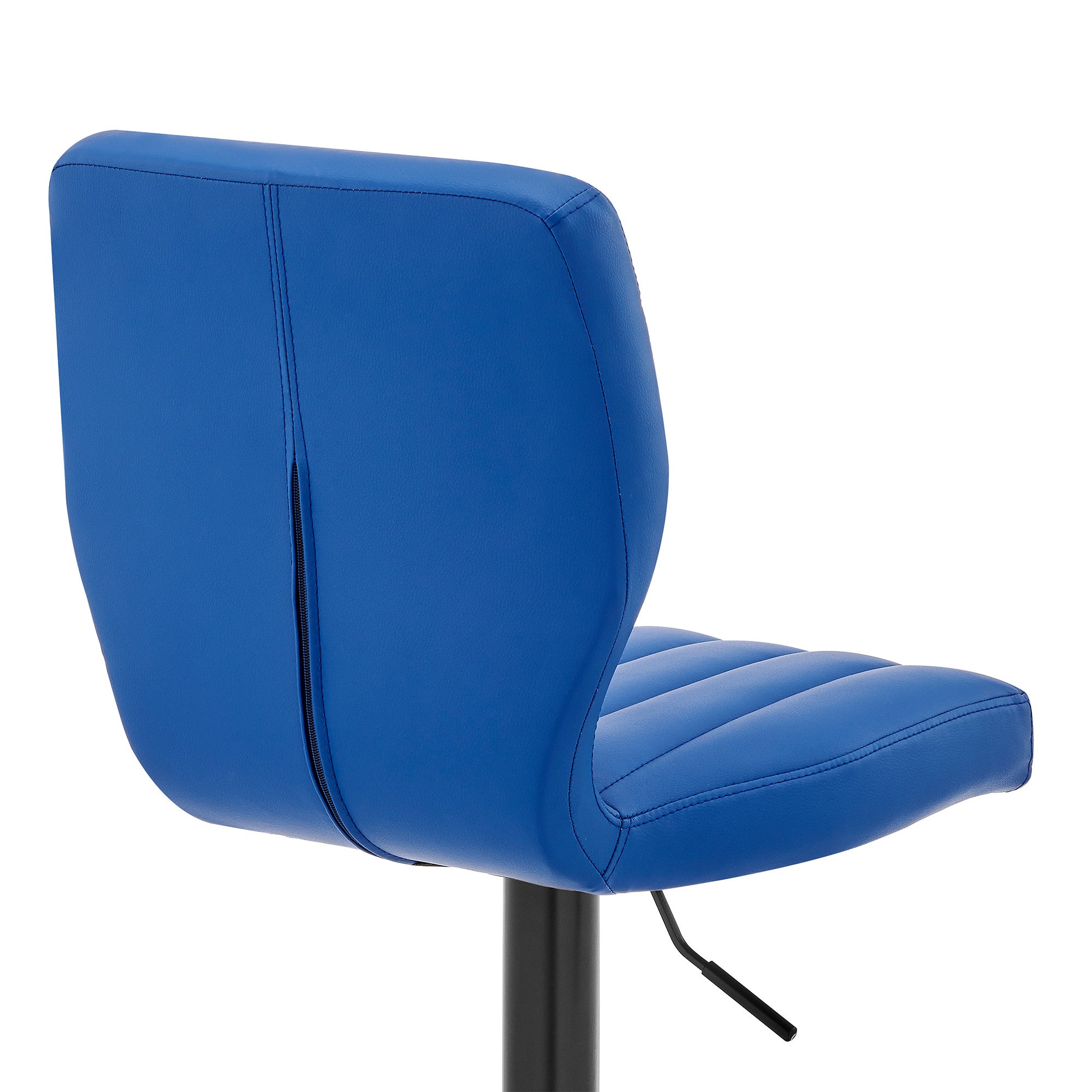 25" Blue And Black Iron Swivel Adjustable Height Bar Chair