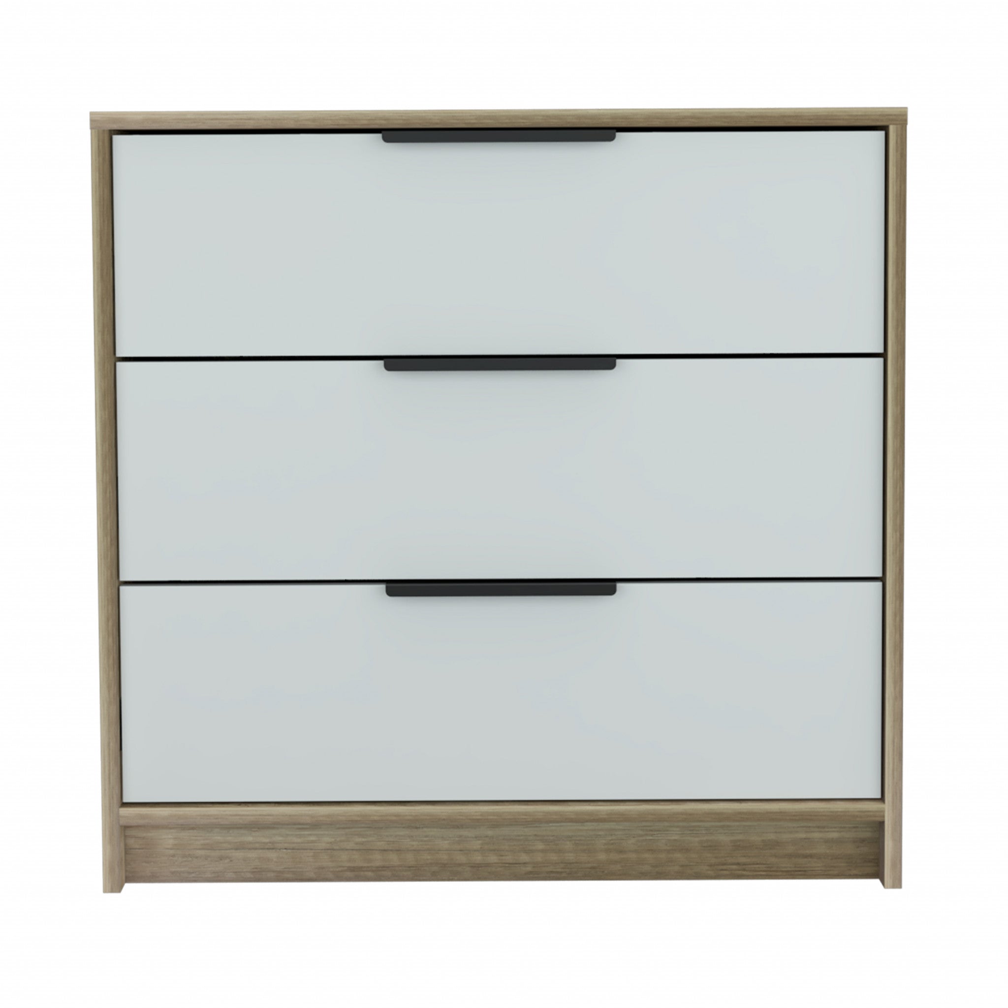 28" Light Oak And White Three Drawer Dresser