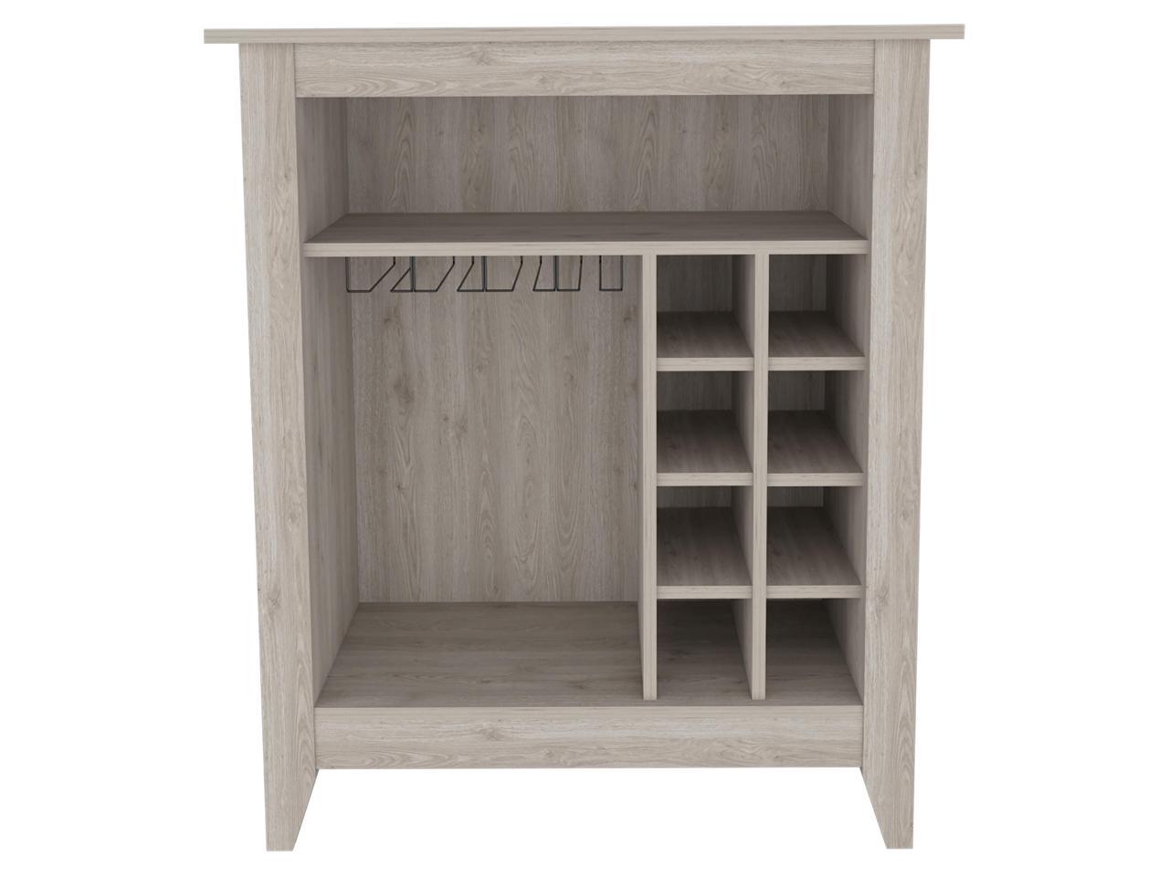 Light Gray Bar Cart With Wine Storage