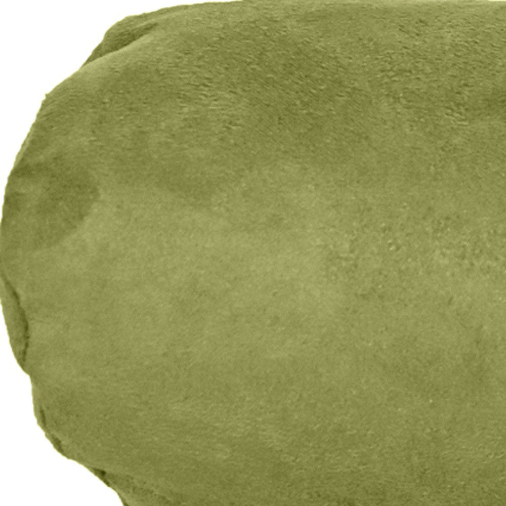 8" X 20" Moss Green Bolster Microsuede Throw Pillow