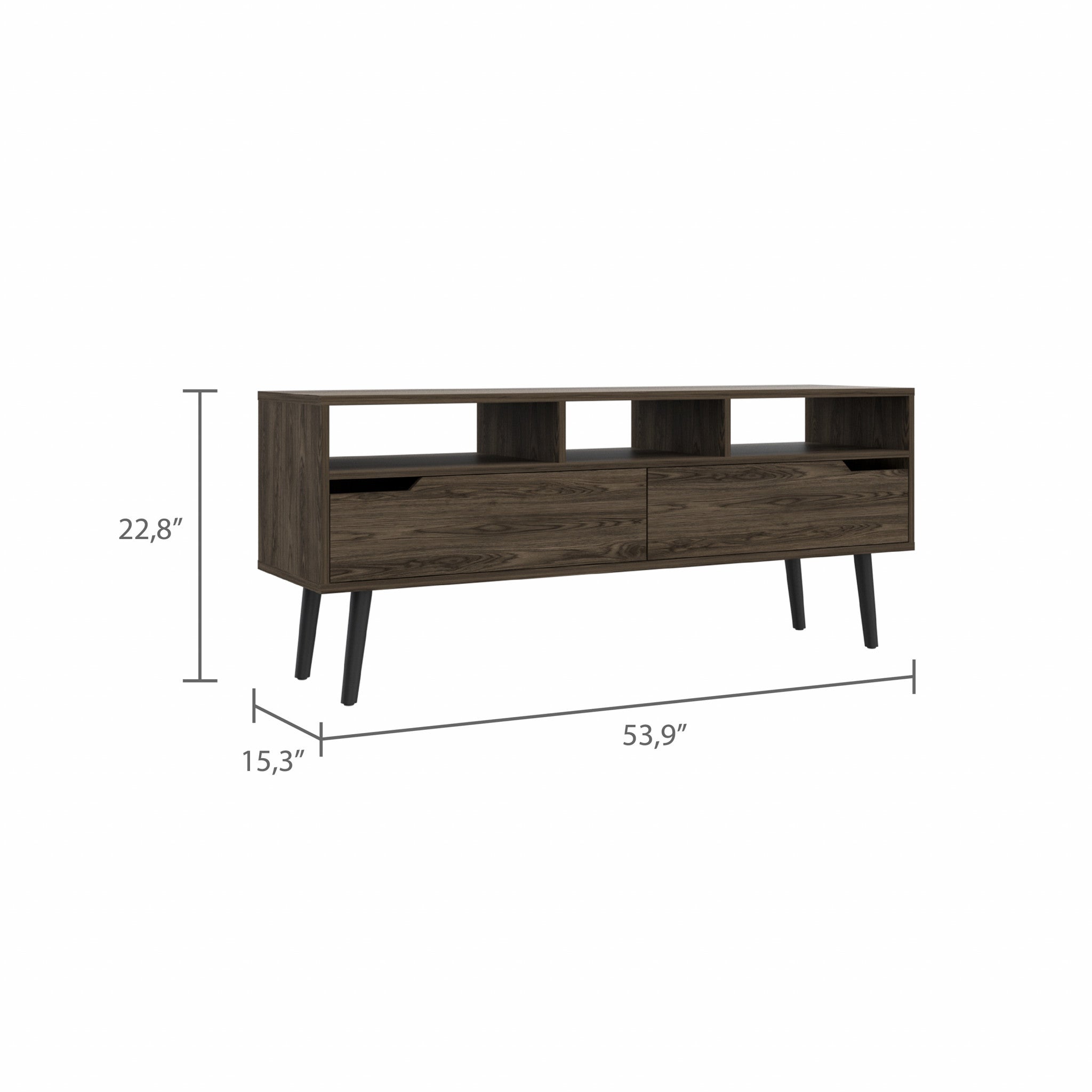 54" Dark Walnut Brown TV Stand