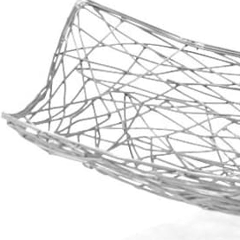 Silver Abstract Entwined Wire Centerpiece Bowl