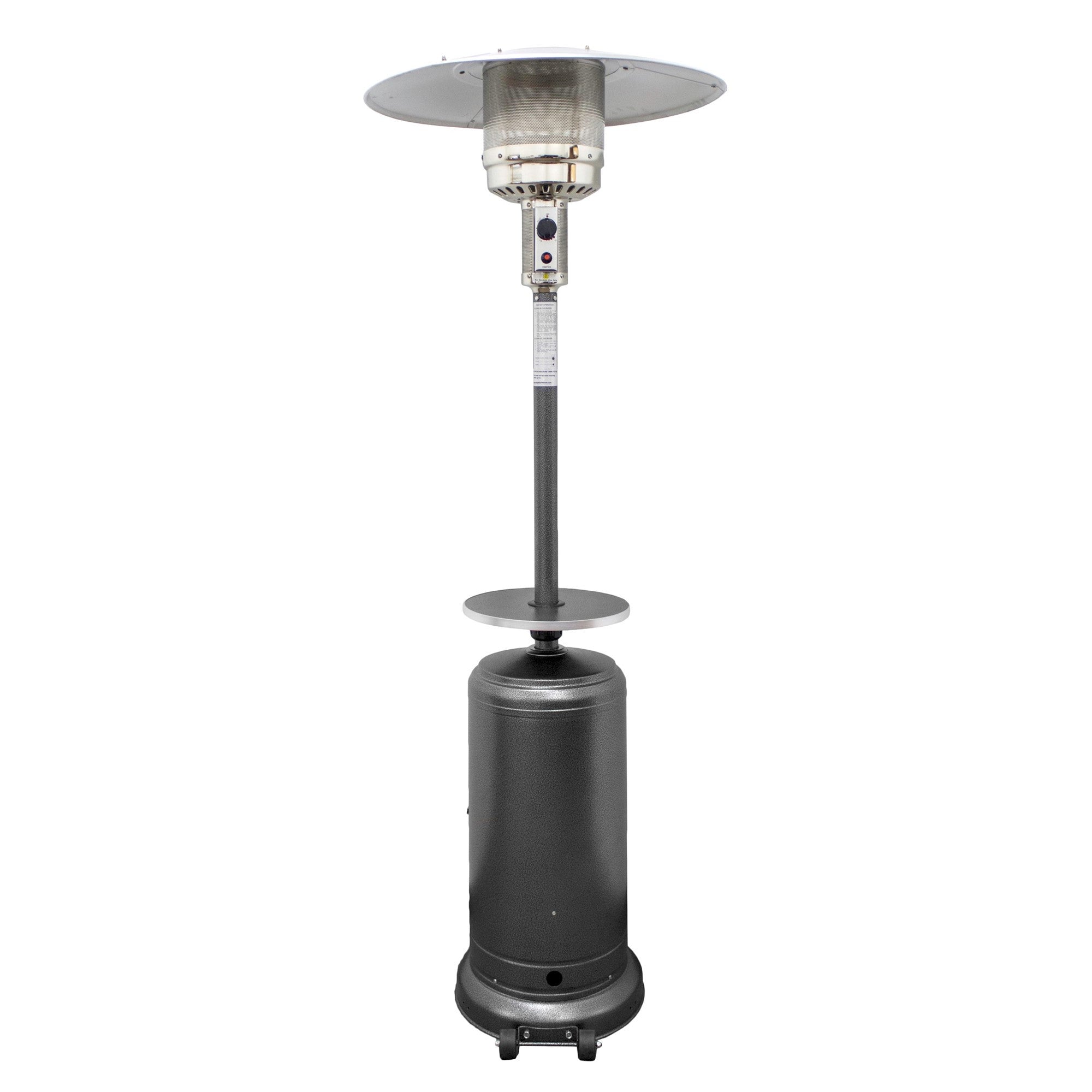 48000 BTU Silver Steel Propane Cylindrical Pole Standing Patio Heater