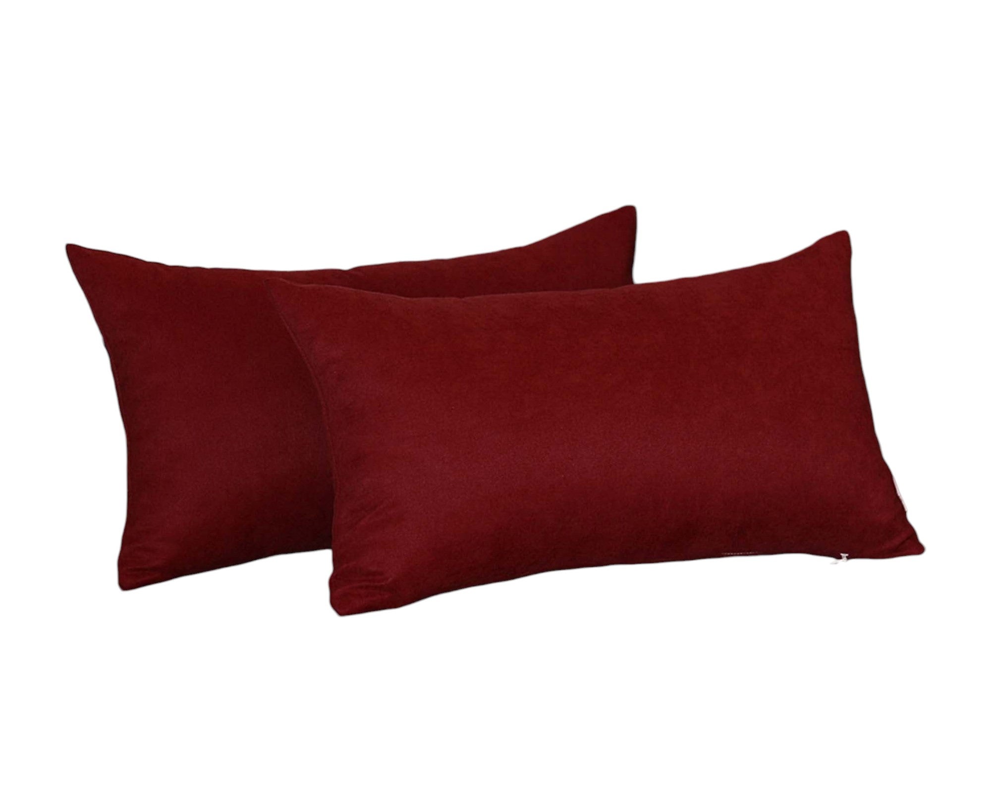 Set Of Two 12" X 20" Polyester Zippered Pillow Cover