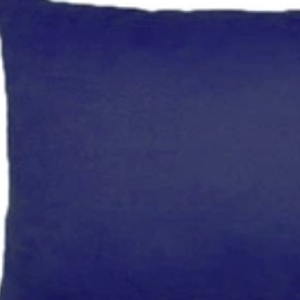 Set Of Two 12" X 20" Navy Blue Polyester Zippered Pillow Cover