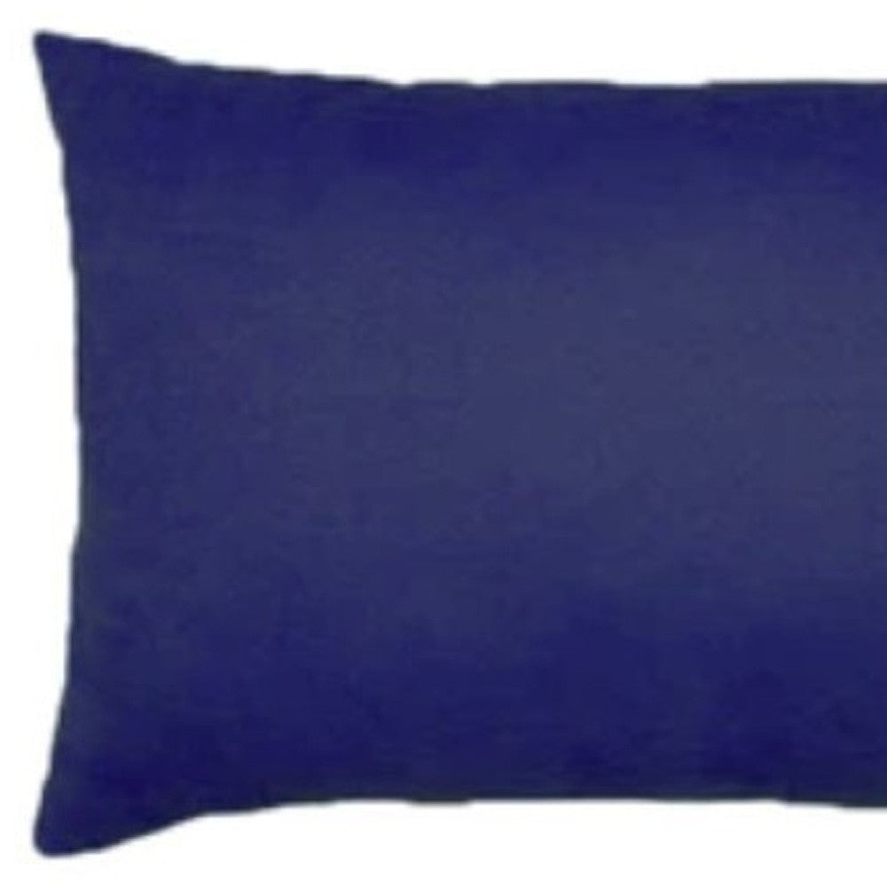 Set Of Two 12" X 20" Navy Blue Polyester Zippered Pillow Cover